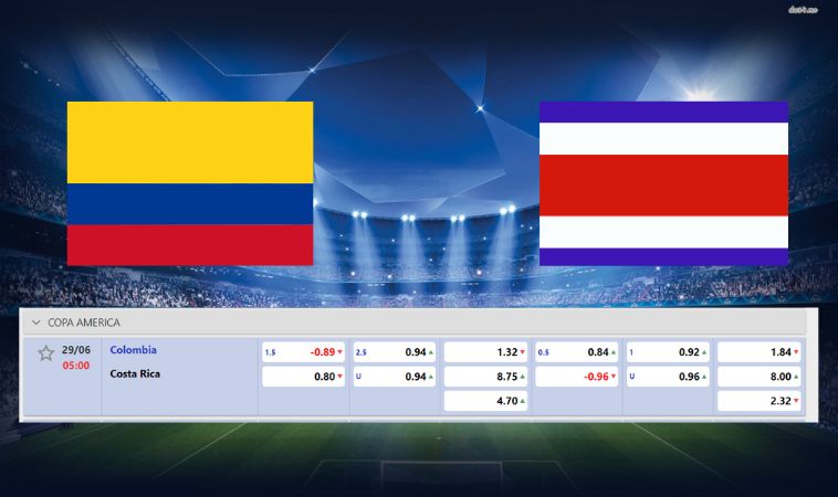 MU9 soi kèo Colombia vs Costa ngày 29/6/2024